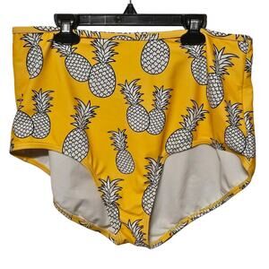 GABIFRESH x Swimsuits‎ For All Pineapple Bikini Bottom Yellow White High Waisted